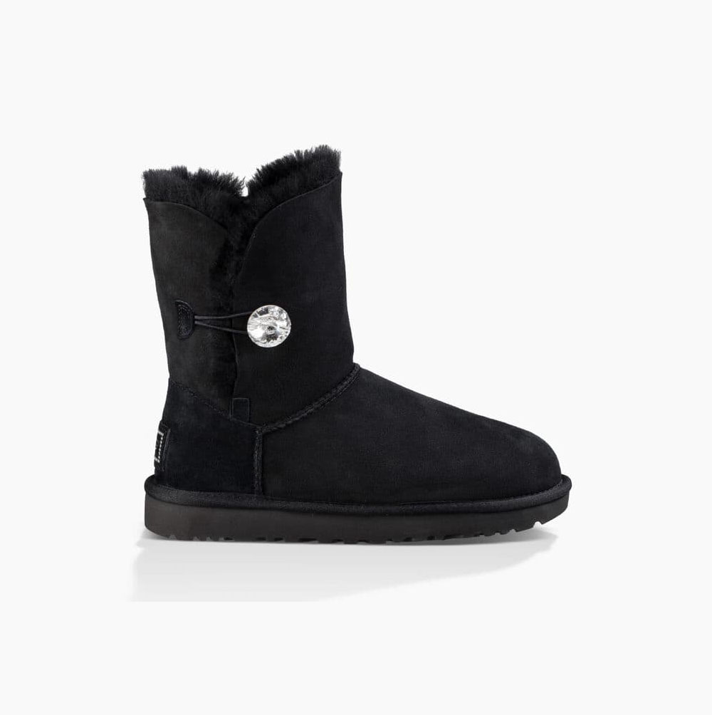 UGG Bailey Button Bling - Boots Dame - Svart (NO-B892)